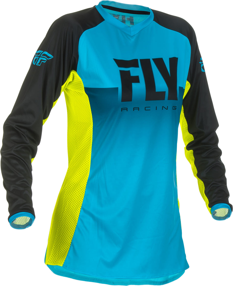 FLY RACING Women's Lite Jersey Blue/Hi-Vis Yx 372-621YX
