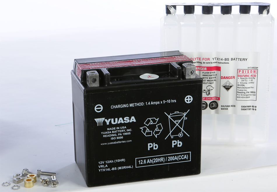 YUASA Battery Ytx14l-Bs Maintenance Free YUAM3RH4L