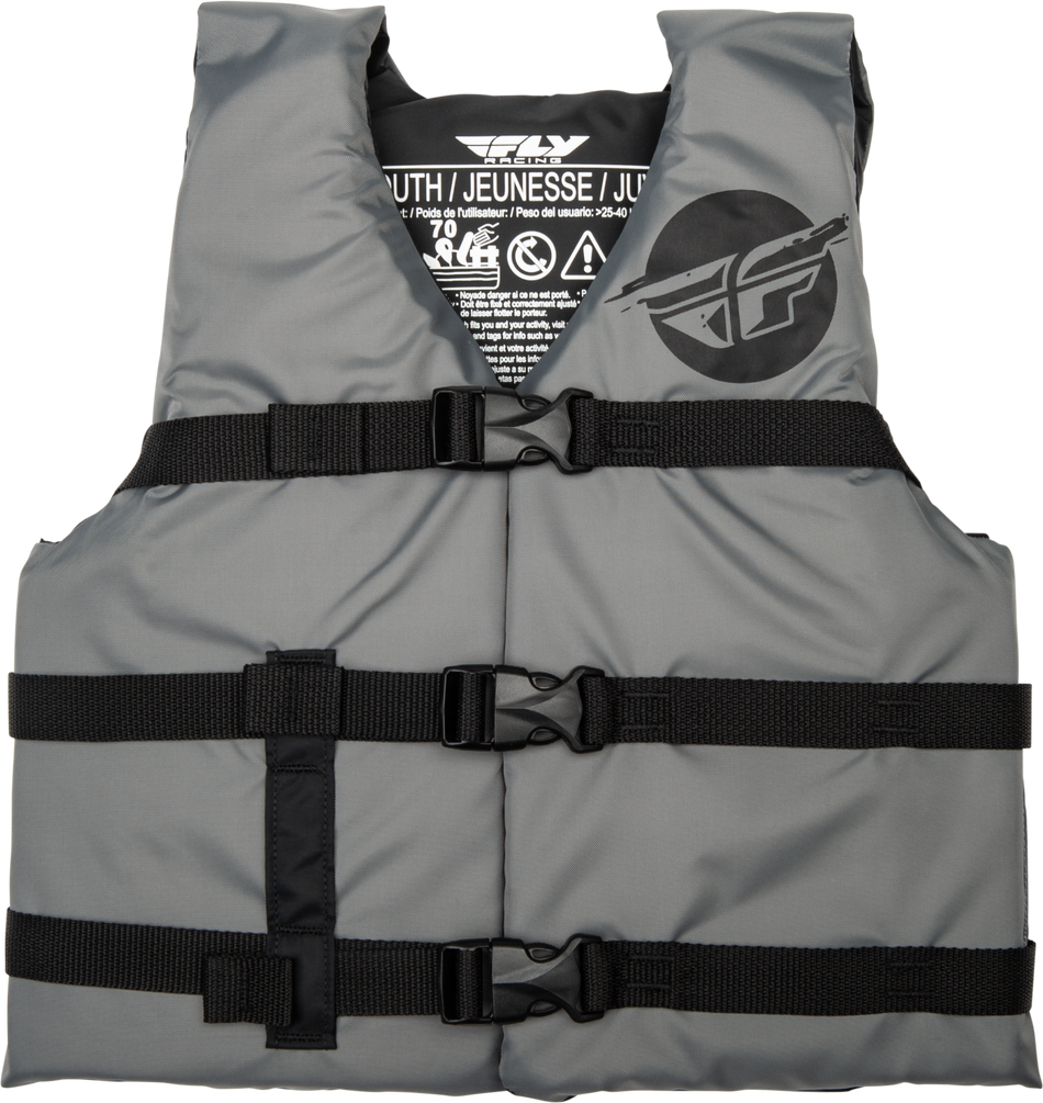 FLY RACING Youth Flotation Vest Grey/Black 221-30333
