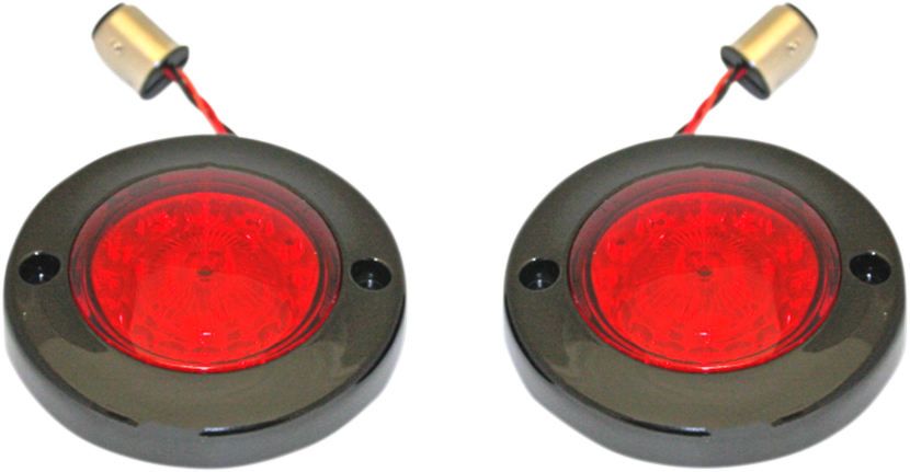 CUSTOM DYNAMICS LED Flat Turn Signals - 1156 - Black - Red Lens PB-FB-R-1156BR
