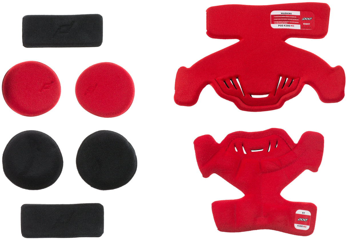 POD K300 Knee Brace Pad Set Red (Right) KP431-003-OS