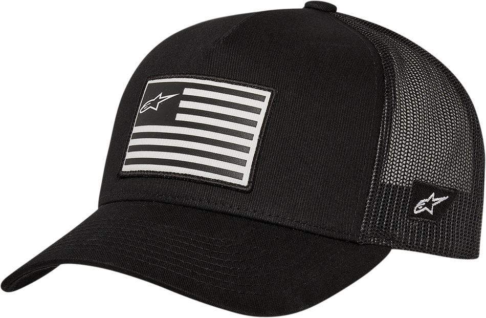 ALPINESTARS Flag Snapback Hat - Black/Black - One Size 1211810131010OS