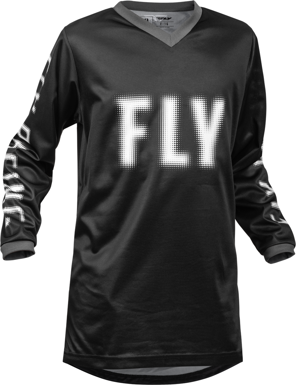 FLY RACING Youth F-16 Jersey Black/White Yl 376-222YL