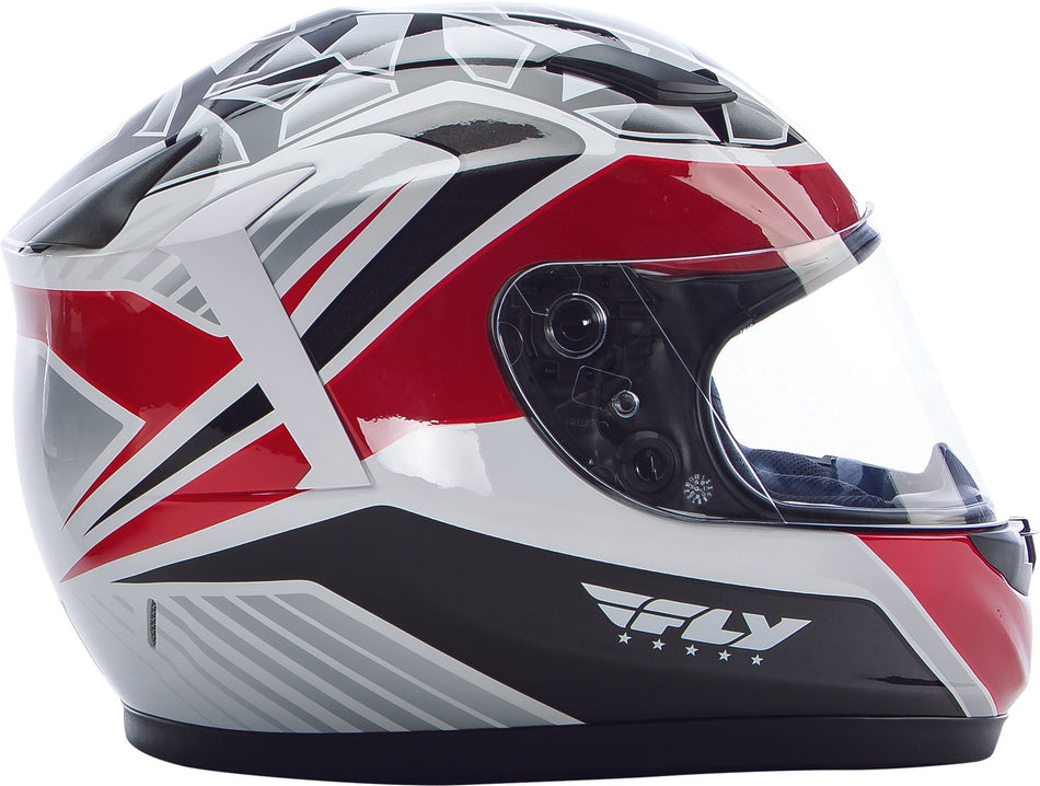 FLY RACING Conquest Mosaic Helmet White/Red/Black Lg 73-8421L