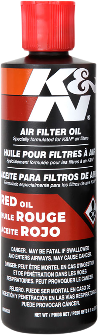Aceite para filtro de aire K &amp; N - 8 onzas líquidas estadounidenses. 99-0533