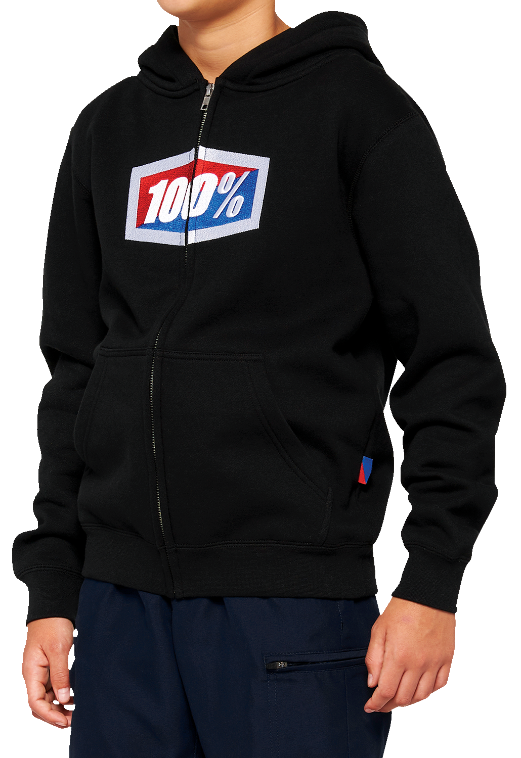 100% Youth Official Zip Hoodie - Black - Medium 20033-00001