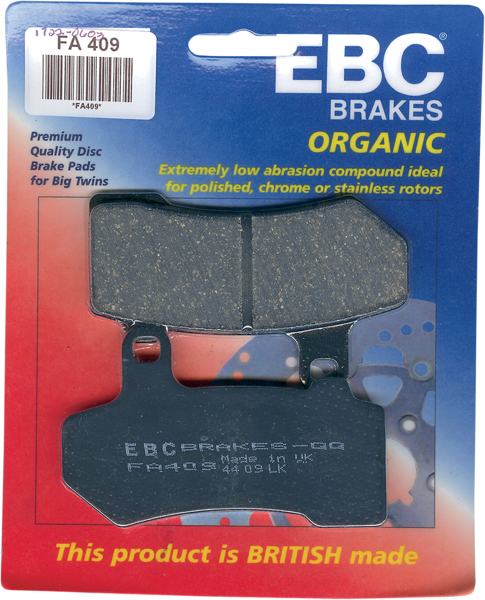 EBC Organic Brake Pads - FA409 FA409