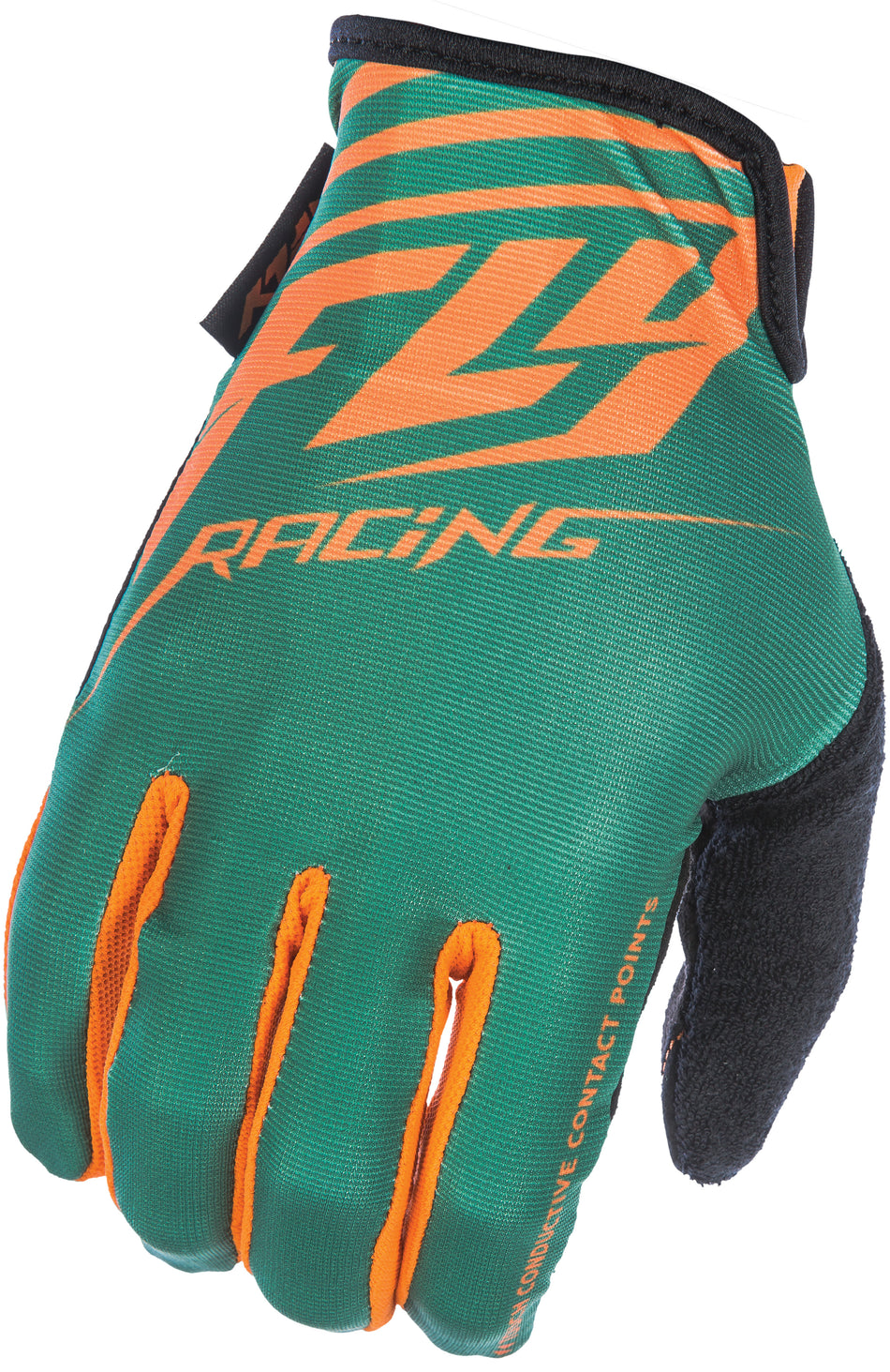 FLY RACING Media Gloves Green/Orange Sz 8 350-07508