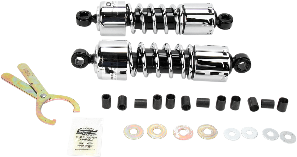 PROGRESSIVE SUSPENSION Shocks - 412 Cruiser Series - Chrome - 11" - Standard 412-4233C