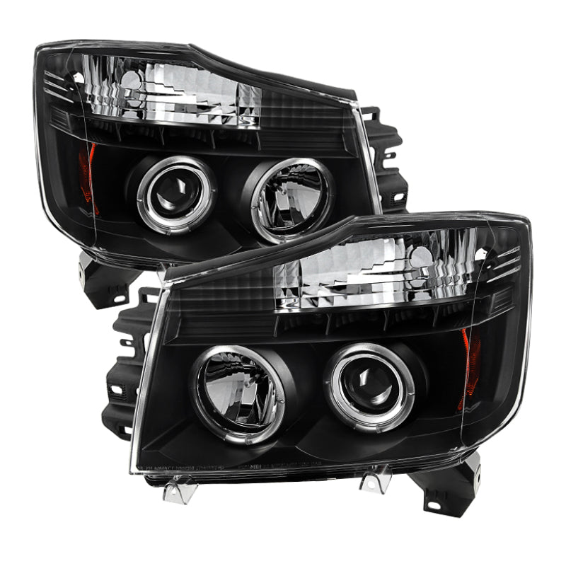 Spyder Nissan Titan 04-14/Armada 04-07 Projector Headlights LED Halo LED Blk PRO-YD-NTI04-HL-BK 5011572