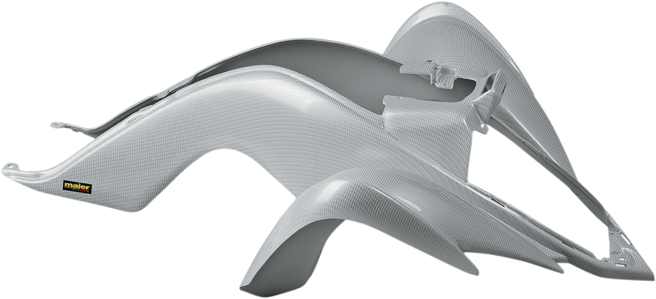 Guardabarros delantero MAIER - Aspecto de fibra de carbono blanco 19001-31