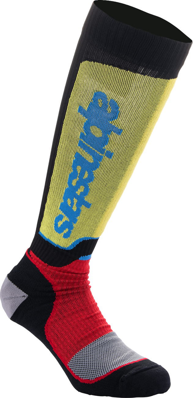 ALPINESTARS MX Plus Socks - Black/Red/Yellow/Blue - Large 4702324-1212-L