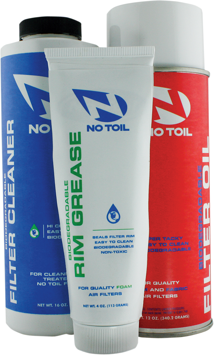 NO TOIL Filter Oil, Cleaner, and Rim Grease Kit - Aerosol NT207