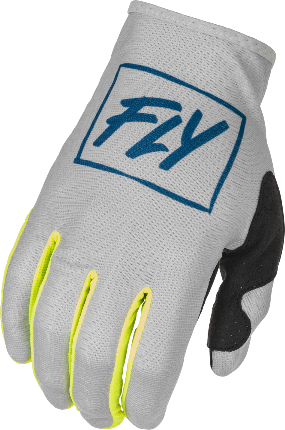 FLY RACING Youth Lite Gloves Grey/Teal/Hi-Vis Yl 375-711YL