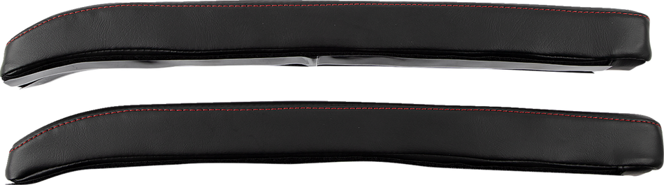 SHOW CHROME Kaliber Armrest Pads - Black w/ Red Stitching - Slingshot '15-'22 H44-1RED