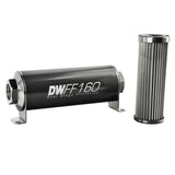 DeatschWerks Stainless Steel 8AN 10 Micron Universal Inline Fuel Filter Housing Kit (160mm) 8-03-160-010K