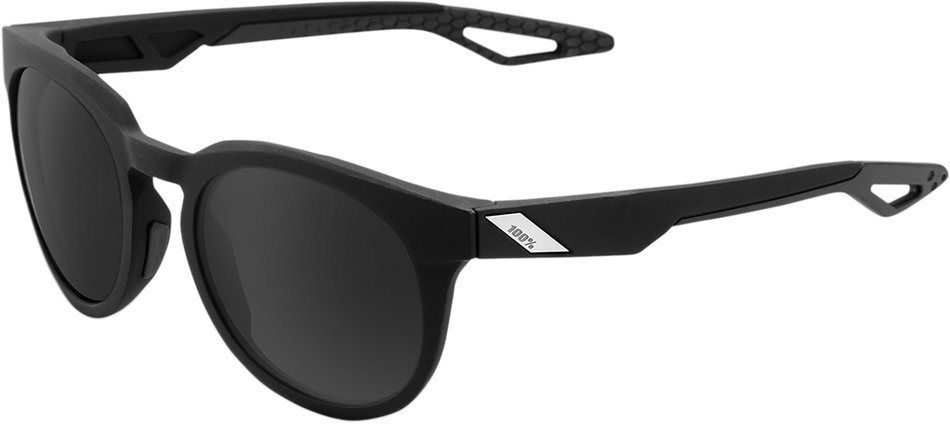 100% Campo Sunglasses - Matte Black - Smoke 61026-019-57