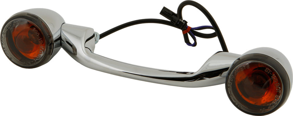 HARDDRIVE Turnsignal Light Bar Chrome W/Smoke Lenses 161802