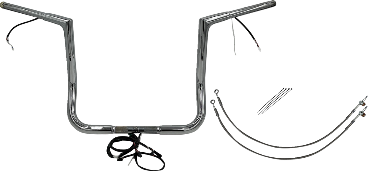 FAT BAGGERS INC. Handlebar Kit - Flat Top - 14" - Chrome 701214