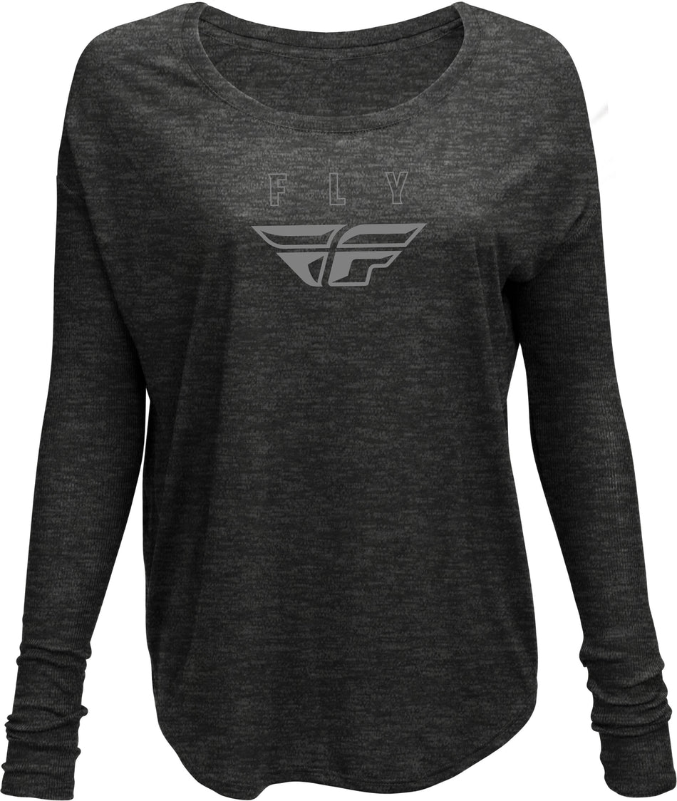 FLY RACING Women's Fly Logo Long Sleeve Tee Dark Grey Heather Lg 356-4040L