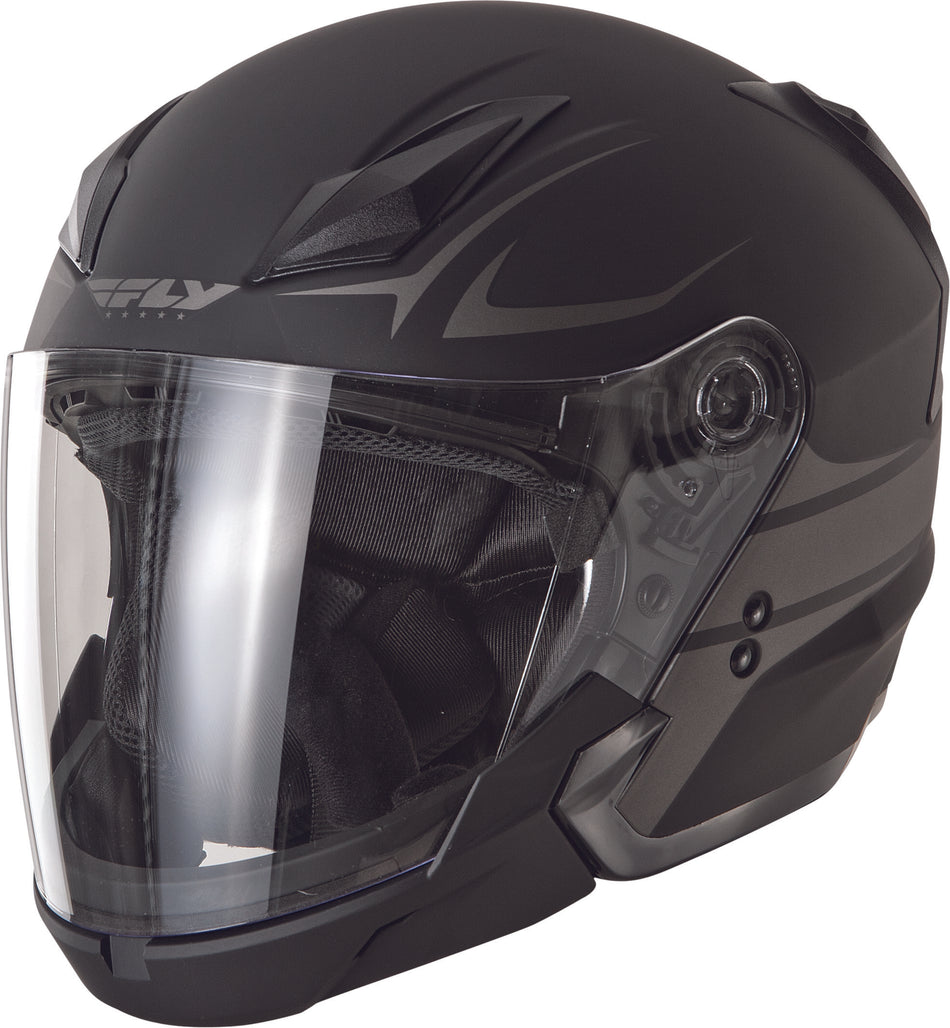 FLY RACING Tourist Vista Helmet Matte Black/Silver Lg F73-8107~4