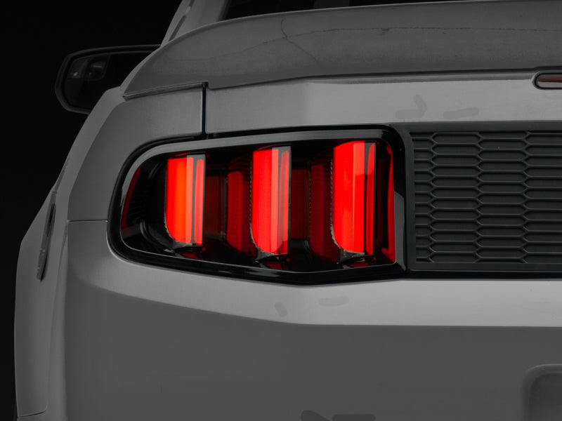 Raxiom 10-12 Ford Mustang Vector V2 LED Tail Lights - Gloss Black Housing (Clear Lens) 405839