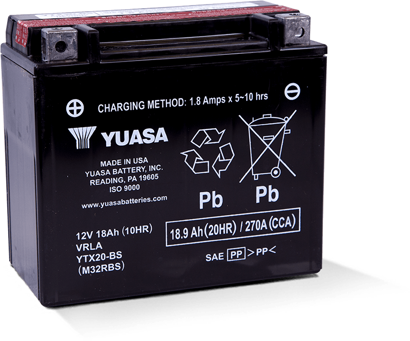 Yuasa YTX20-BS Maintenance Free AGM 12 Volt Battery (Bottle Supplied)