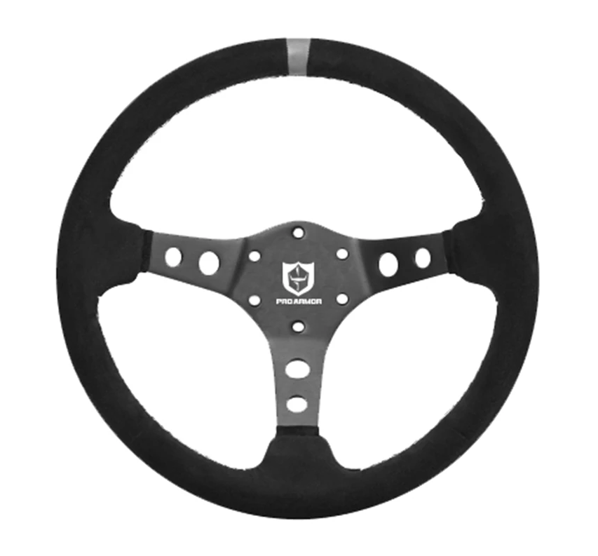 PRO ARMOR 13.75 Top Marker Suede Steering Wheel Grey A19UZ285GR