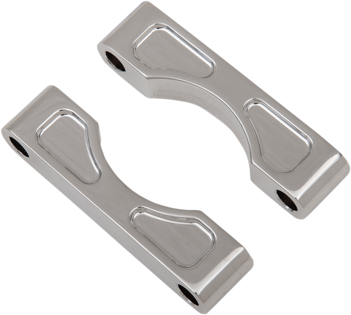 KLOCK WERKS Hugger Front Fender Mounting Blocks - For 16"/17"/18" Wheels - Chrome KWFS-01-0103-C