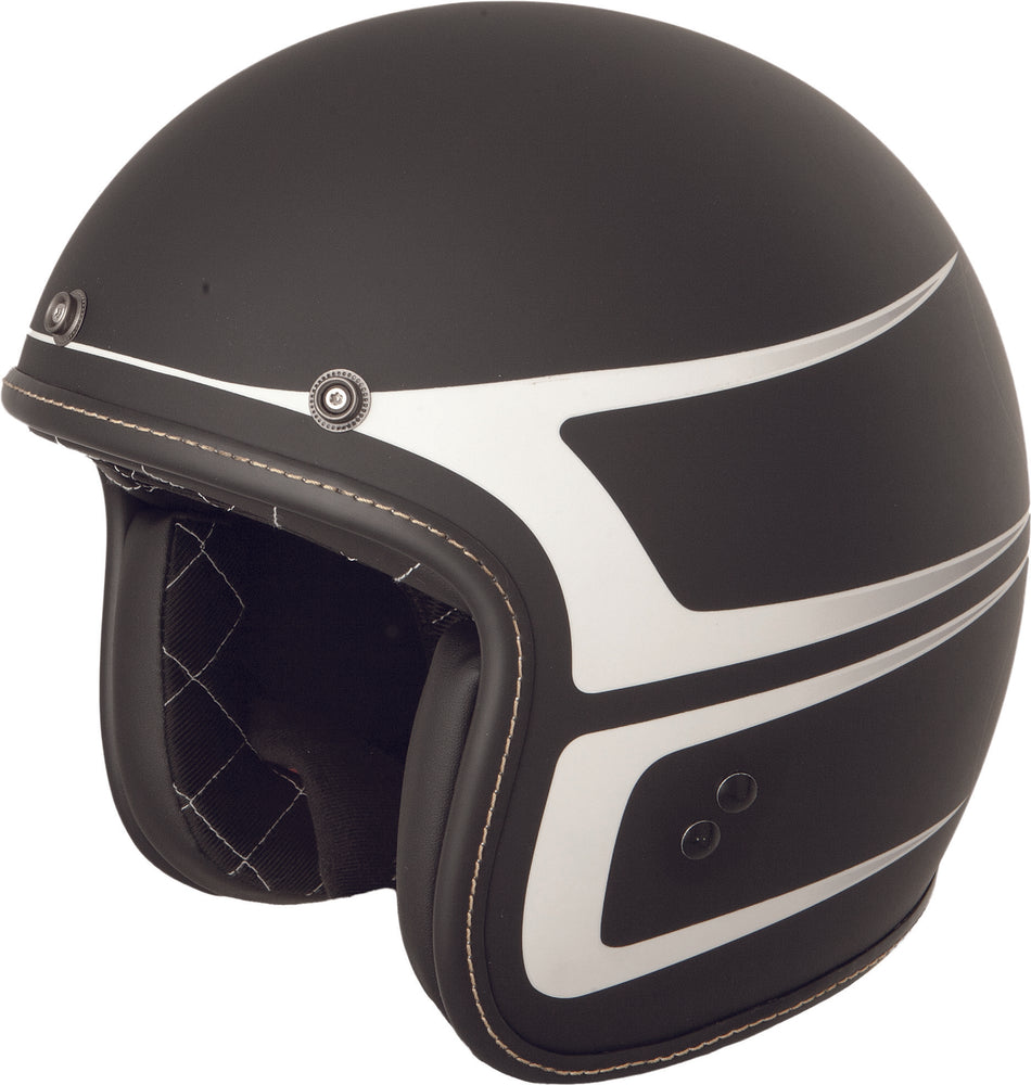 FLY RACING .38 Scallop Helmet Matte Black/White Md 73-8234M