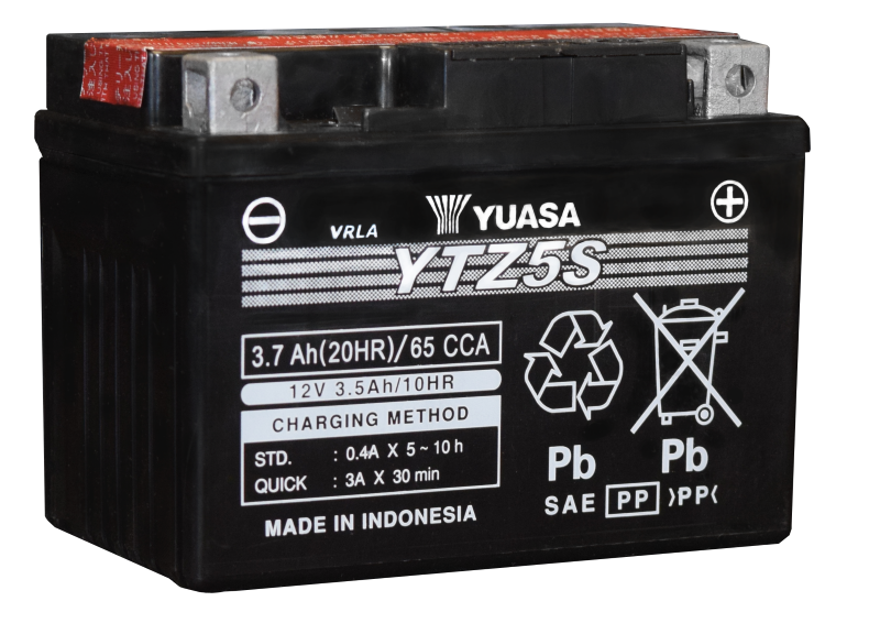 Yuasa YTZ5S-BS Maintenance Free AGM 12 Volt Battery (Bottle Supplied)