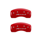 MGP 4 Caliper Covers Engraved Front Accord Engraved Rear Accord Red finish silver ch 20219SACCRD