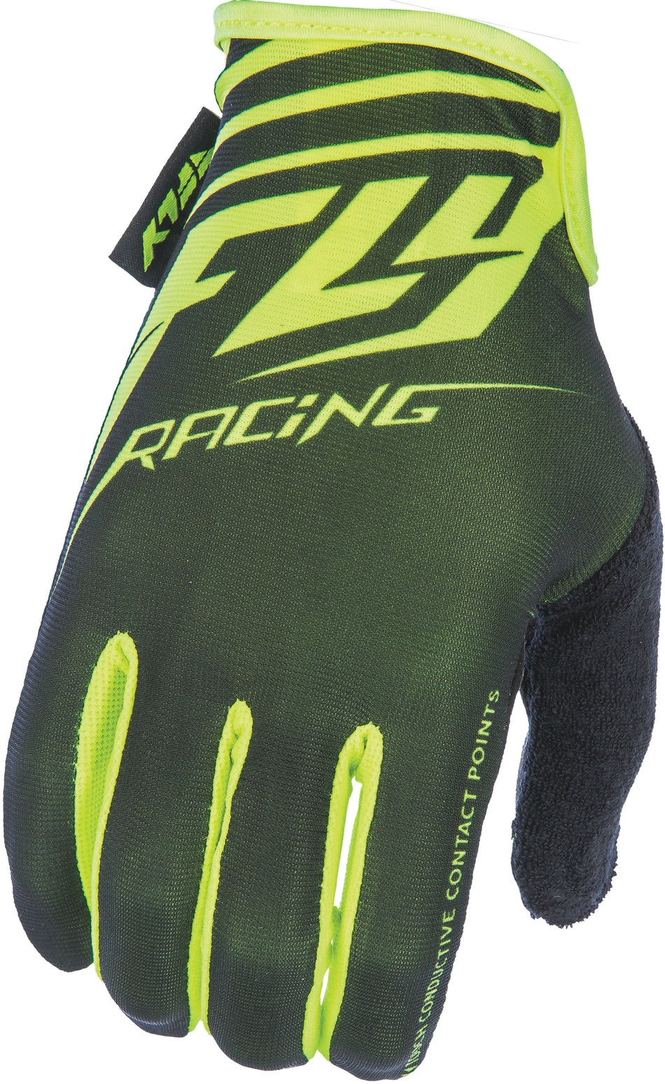 FLY RACING Media Gloves Black/H-Vis Sz 8 350-07008