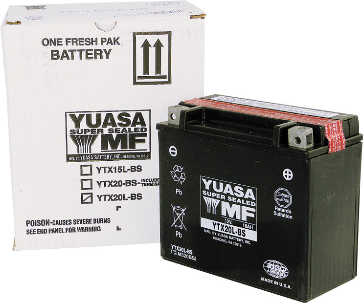 YUASA Battery Ytx20l-Bs Maintenance Free YUAM320BS