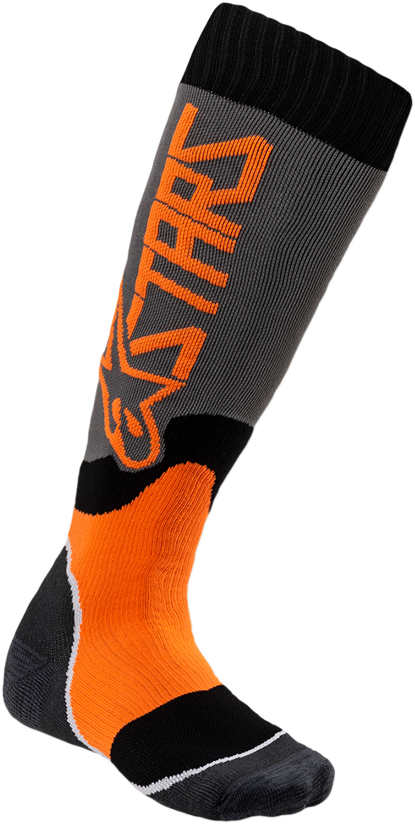 ALPINESTARS MX Plus 2 Youth Socks - Gray/Orange - Medium/Large 4741920-9040