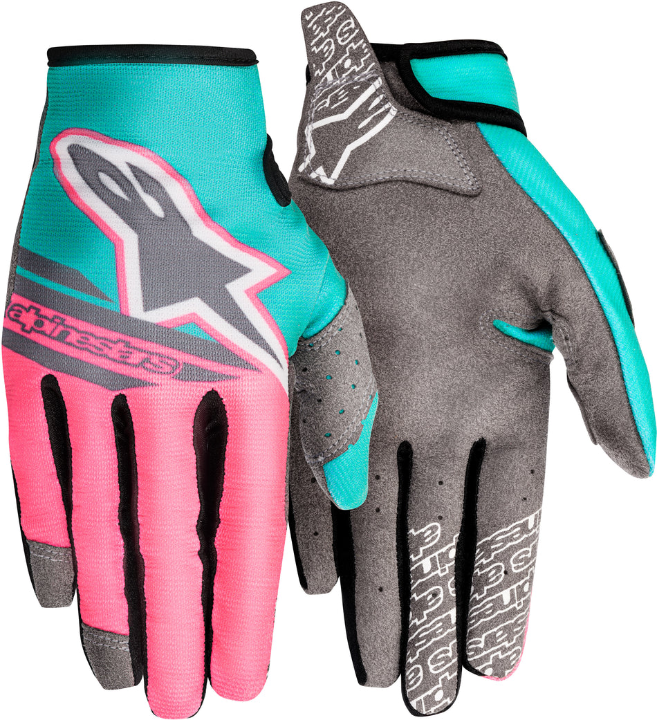 ALPINESTARS Radar Indy Vice Gloves Grey/Pink/Turquoise 2x 3561818-9397-2X