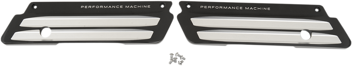 PERFORMANCE MACHINE (PM) Saddlebag Latch Covers - Black - FLH '93-'13 0200-2003-BM