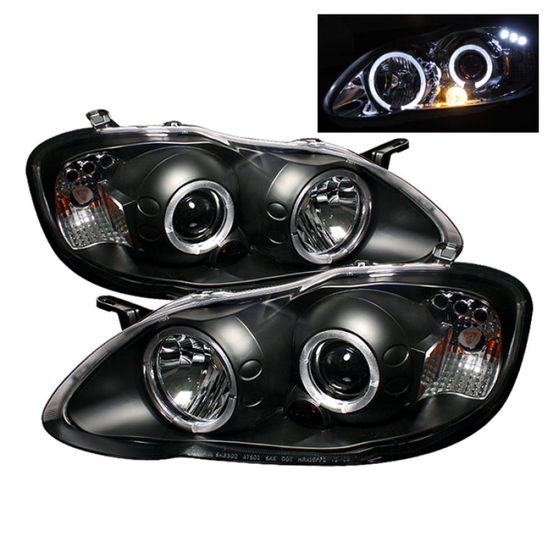 Spyder Toyota Corolla 03-08 Projector Headlights LED Halo- LED Blk - Low H1 PRO-YD-TC03-HL-BK 5011787