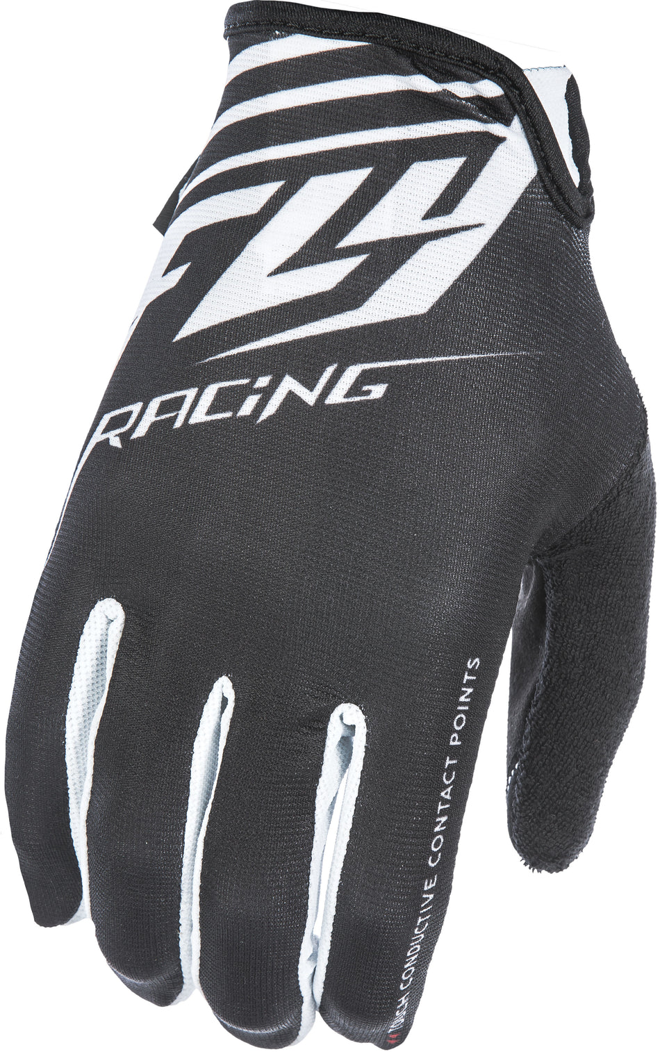 FLY RACING Media Gloves Black/White Sz 8 350-07408