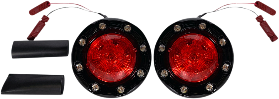 CUSTOM DYNAMICS ProBEAM® Bullet Ringz™ LED Turn Signals - Black/Red PB-BR-RR-IND-BR