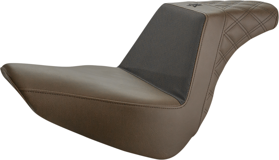 SADDLEMEN Unknown Industries Seat - Front Carbon Fiber/Black Gripper Lumbar/Rear Lattice Stitch - FL '18-'23 UN18-27-173BR