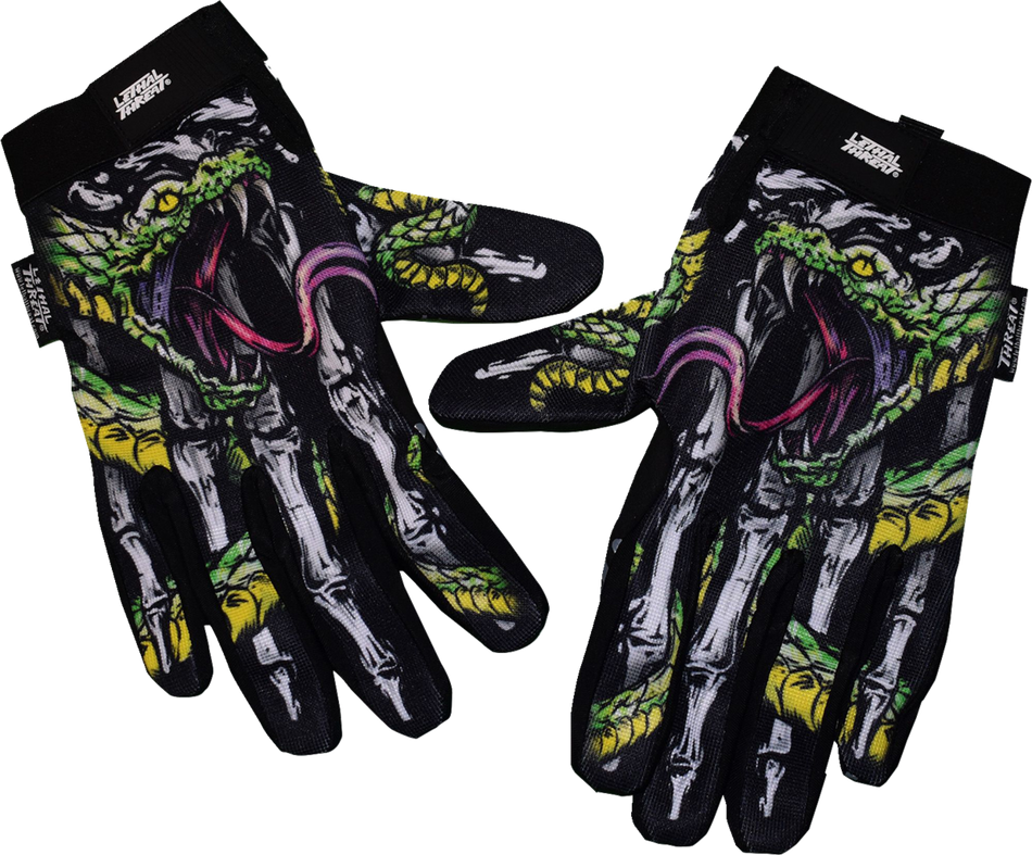 LETHAL THREAT Snake Bite Gloves - Black - Medium GL15019M