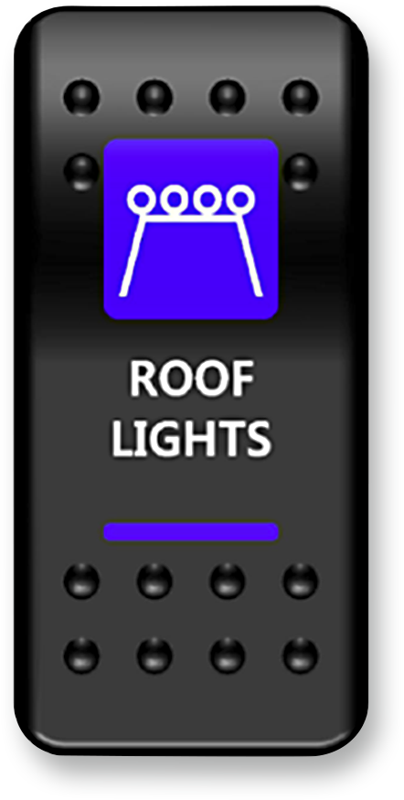 MOOSE UTILITY Rocker Switch - Roof Light - Blue MOOSE RFL-PWR