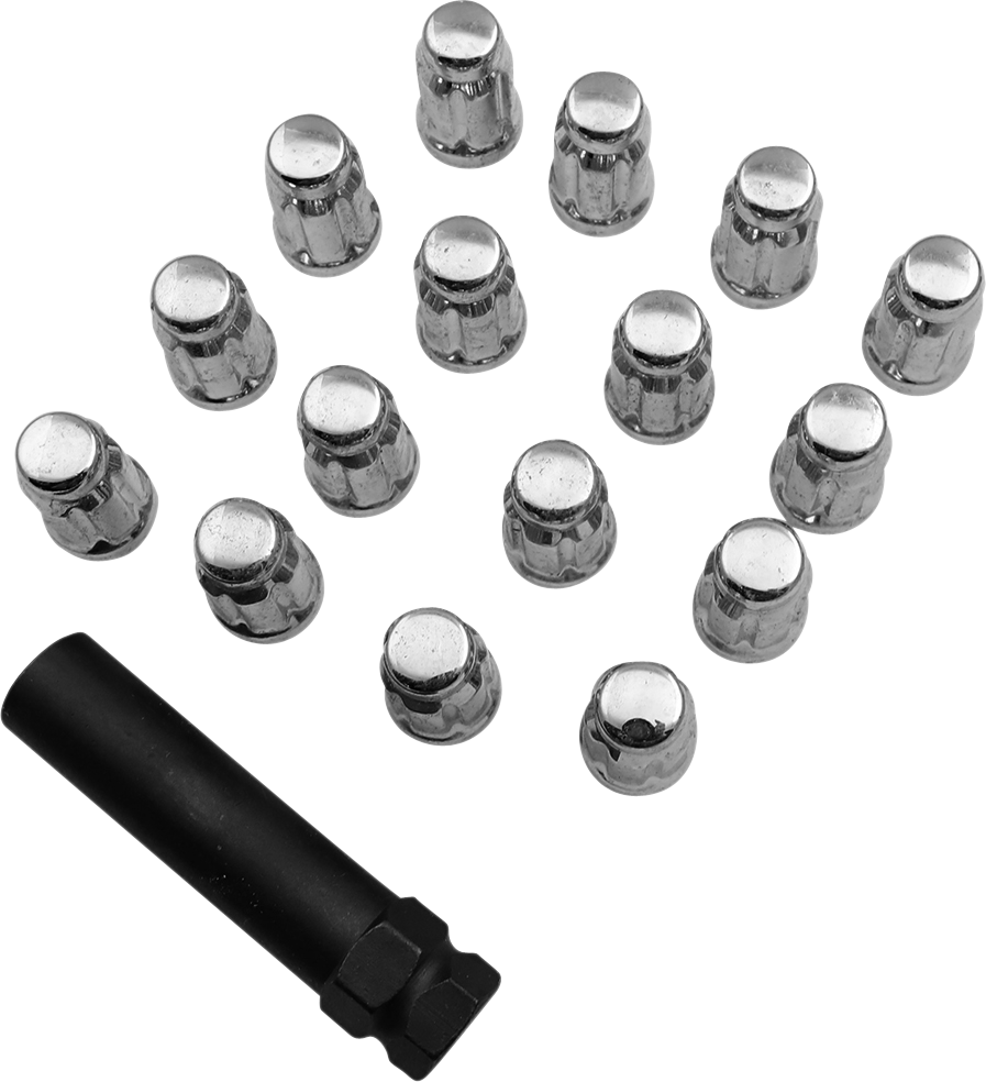 MOOSE UTILITY Lug Nut - Splined - 12 mm x 1.25 - Chrome - 16 Pack SPMO03806L4