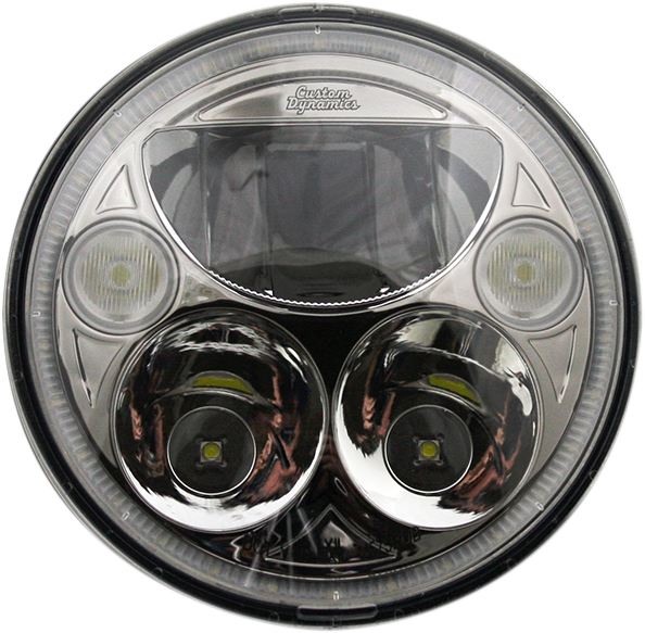 CUSTOM DYNAMICS LED Headlight - 5-3/4" - Chrome - Each CDTB-575-C