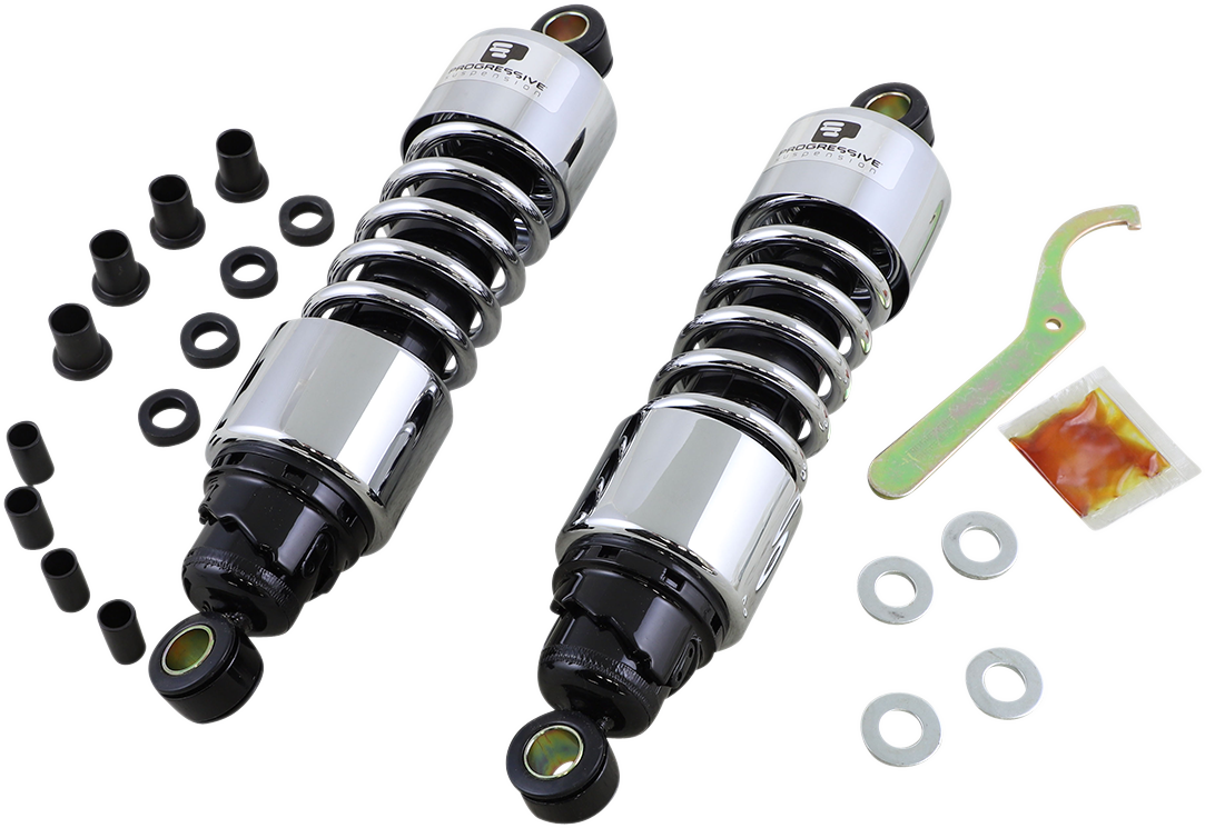 PROGRESSIVE SUSPENSION 412 Series Shock - 11.5" - Standard - Chrome - FLH/T 412-4074C