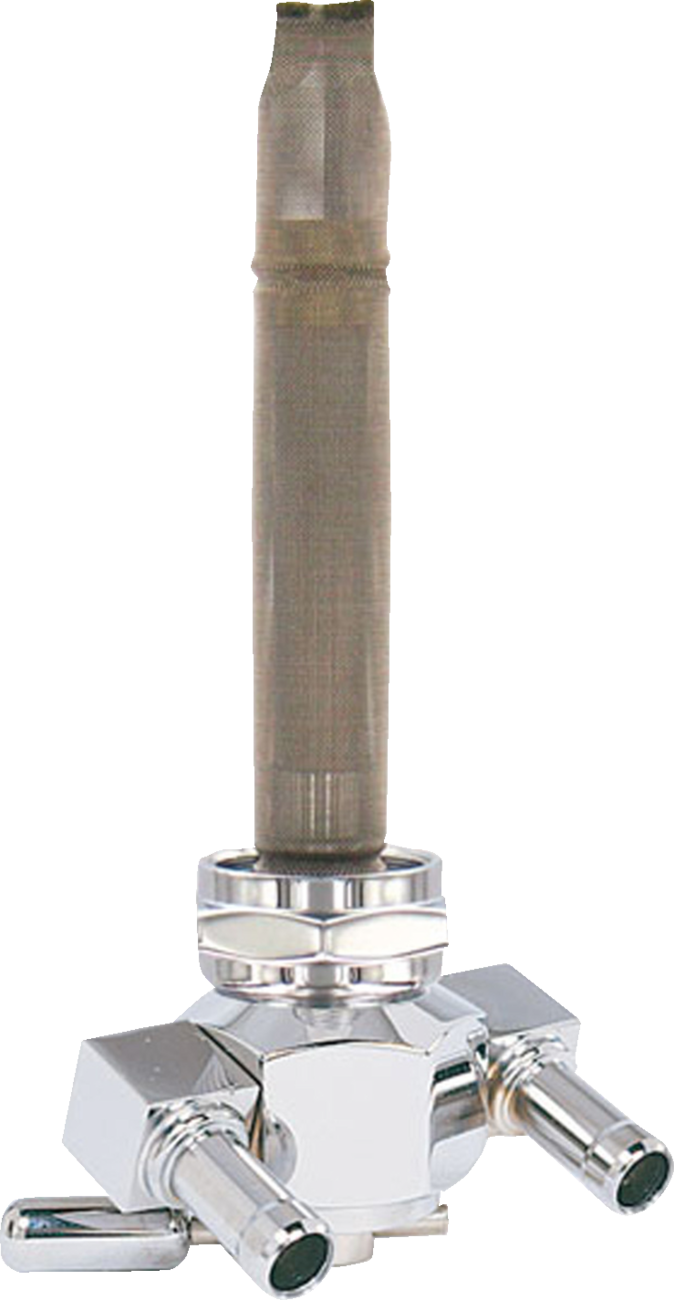 PINGEL Fuel Valve - 22 mm - Hex - 90 - Chrome 3311-D-CH