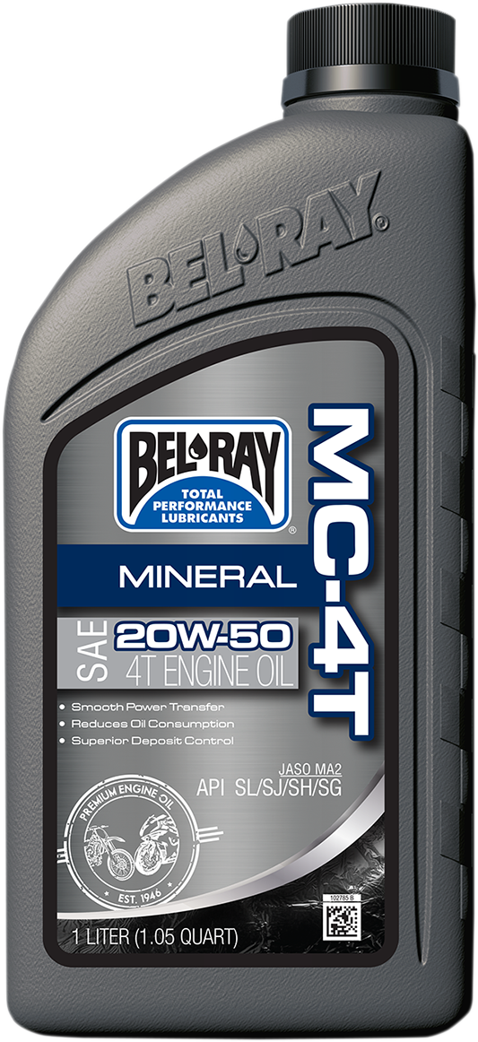 BEL-RAY MC-4T Mineral Oil - 20W-50 - 1L 99405-BT1LA