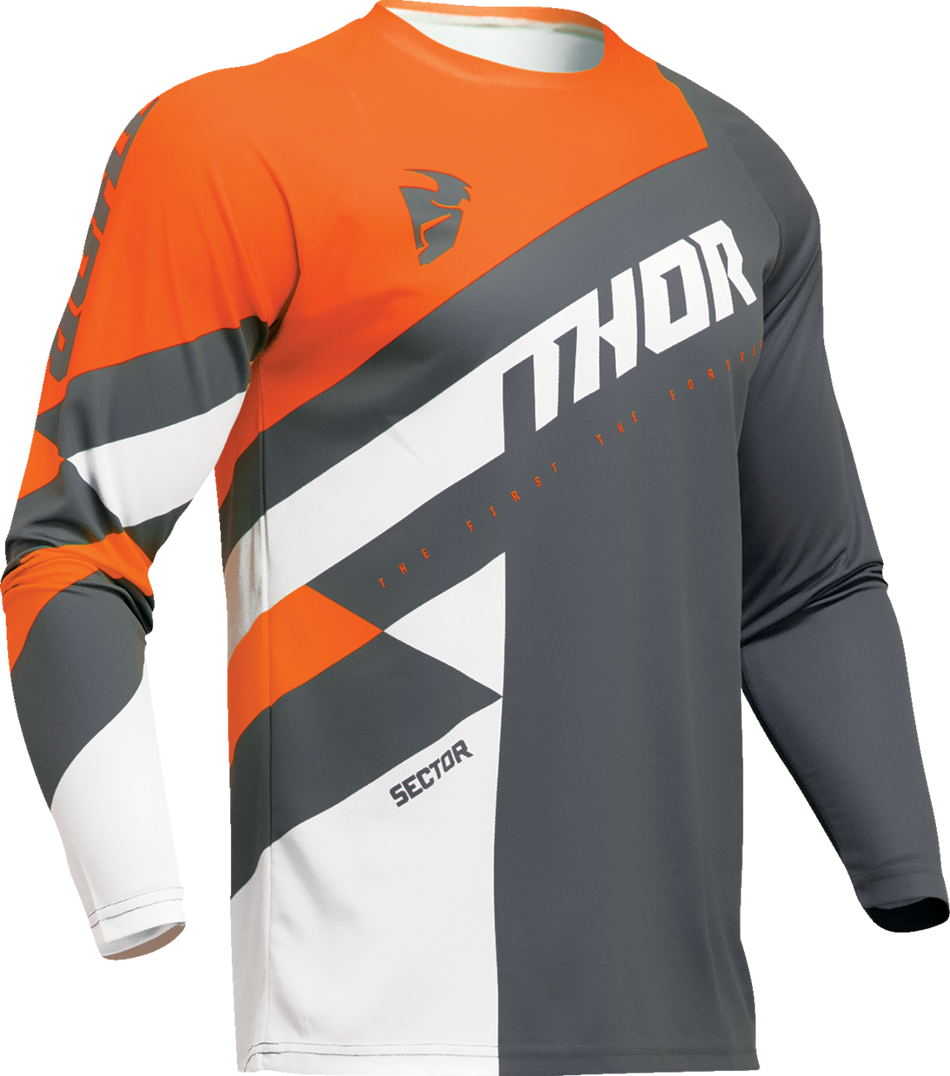 THOR Youth Sector Checker Jersey - Charcoal/Orange - XS 2912-2413