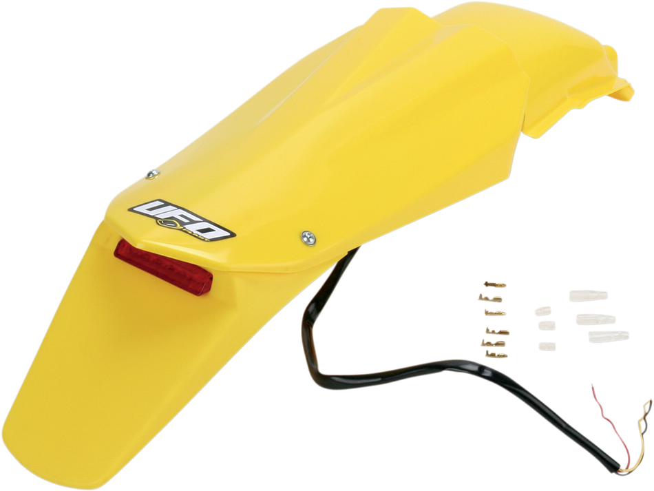 UFO Enduro Rear Fender - W/Light - Yellow HU03314-103